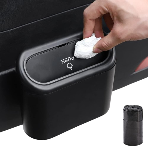 Accmor Mini Car Trash Can with Lid – Compact Odor Sealing Bin with Bags