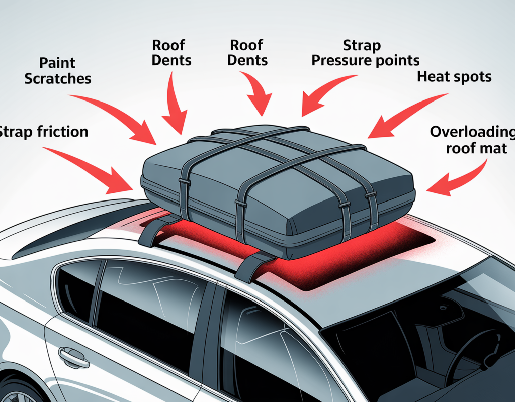 Can rooftop cargo bags damage your car roof