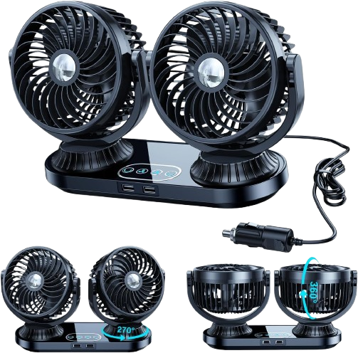 HIYJEN Dual Head Car Cooling Fan