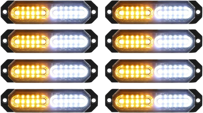 ASPL 8pcs Ultra Slim 12 LED Strobe Lights