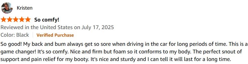 10 Best Car Seat Cushions for Back Pain Relief in 2025: Expert Picks & Buying Guide 14 Screenshot 2025 08 07 132732