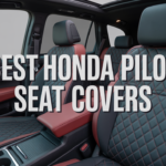 Home 20 Stylish black and red diamond-stitched Honda Pilot seat covers enhancing car interior comfort and luxury.