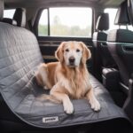 Golden Retriever sitting on waterproof back seat cover for cars – Best pets car seat covers for clean and safe travel