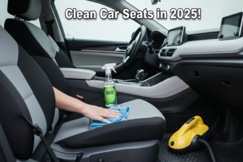 how to clean car seat covers Cleaning car seat covers in 2025 with microfiber cloth and mild detergent in a car interior. how to clean car seat covers