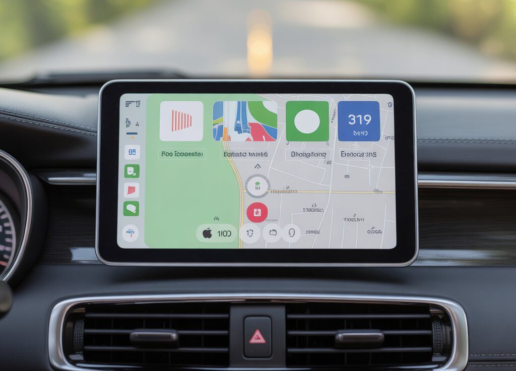 portable HD screen with Apple CarPlay