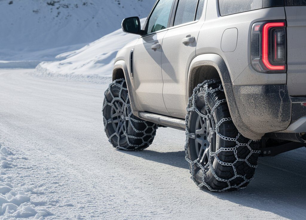  heavy-duty winter tire chains for SUVs 