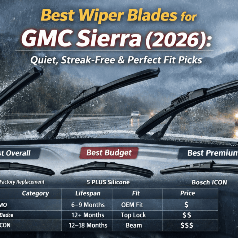 best wiper blades for GMC Sierra clearing rain with streak-free performance