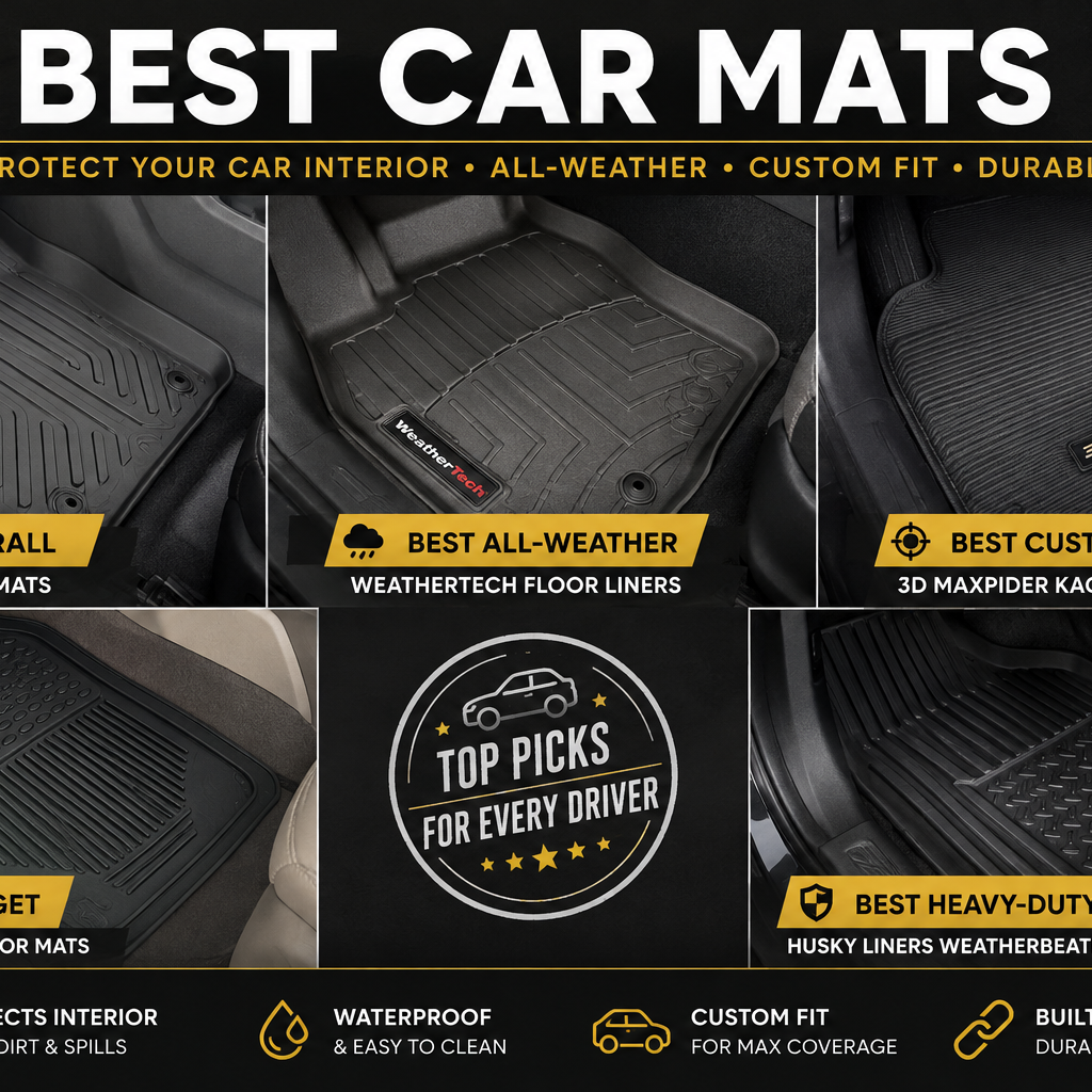 Best Car Mats featuring all-weather, custom-fit, budget, and heavy-duty floor mat options for different vehicles