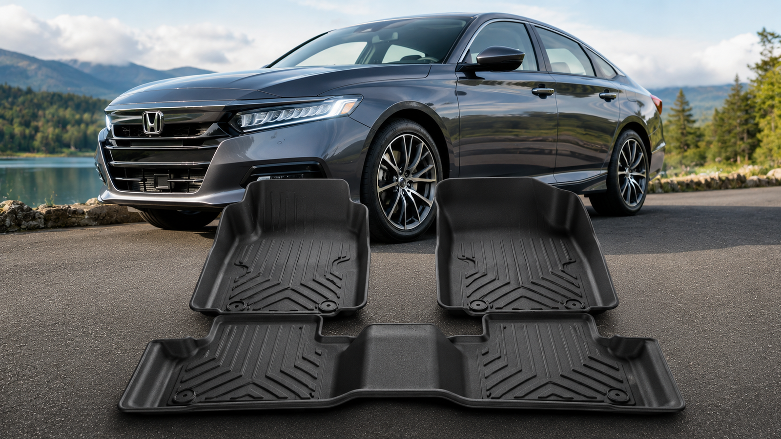 Best Floor Mats for Honda Accord with black all-weather floor liners