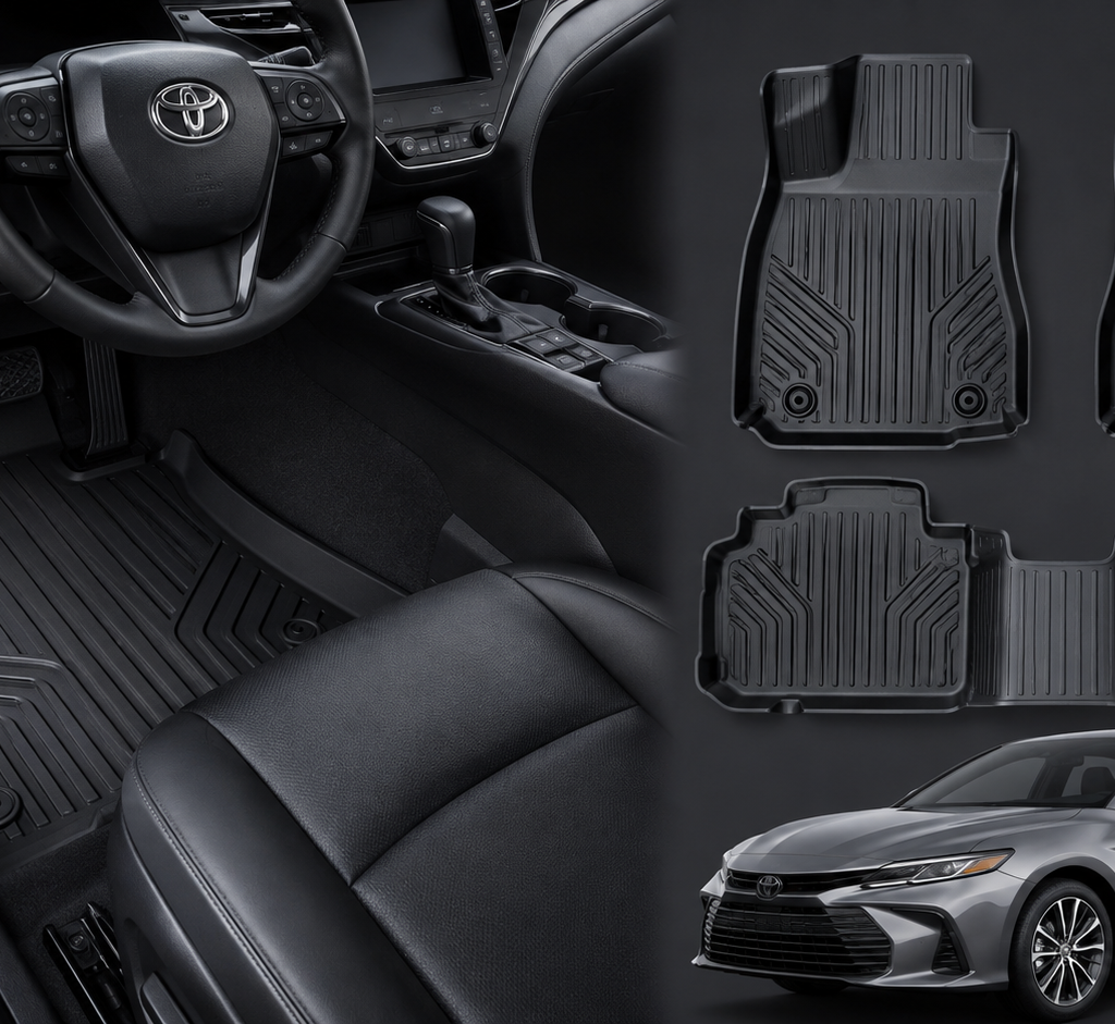 Best Floor Mats for Toyota Camry shown with custom-fit all-weather floor liners