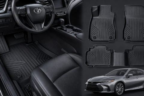 Best Floor Mats for Toyota Camry shown with custom-fit all-weather floor liners