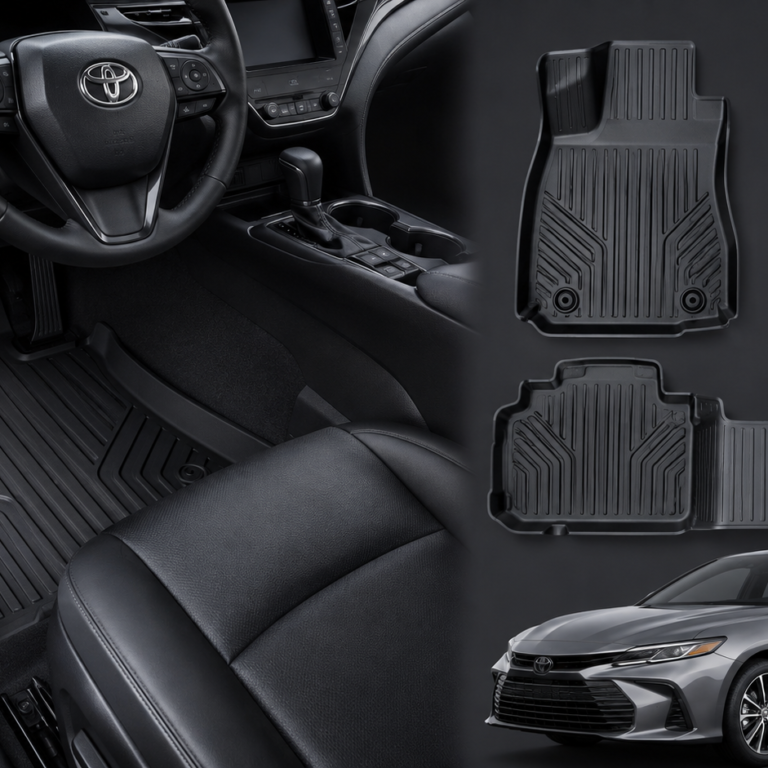 Best Floor Mats for Toyota Camry shown with custom-fit all-weather floor liners