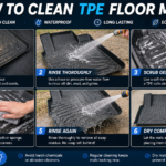 How to Clean TPE Floor Mats with simple steps for removing dirt, rinsing, scrubbing, and drying