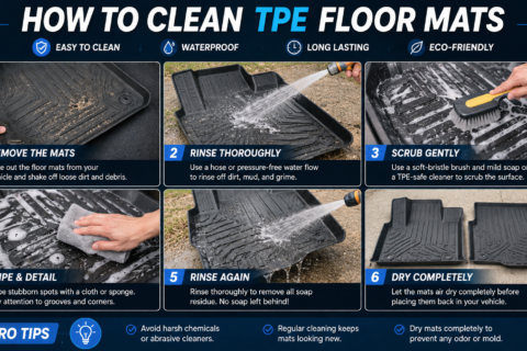 How to Clean TPE Floor Mats with simple steps for removing dirt, rinsing, scrubbing, and drying