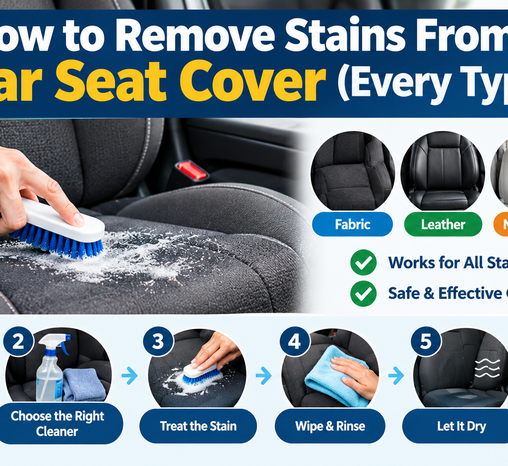 How to Remove Stains From a Car Seat Cover (Every Type)