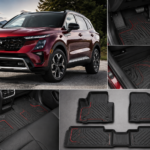 Best Floor Mats for Kia shown in a Kia SUV interior with custom-fit all-weather floor mats and a complete floor mat set